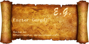 Eszter Gergő névjegykártya